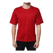 Rød Bomuld Logo Print T-shirt