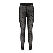 Mesh Leggings med Sort Flock Bue