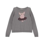 Sjov Ballerina Print Sweater