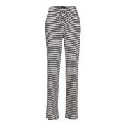 Straight Pants Sort Creme Små Stribe