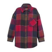 Rød Flannel Oversized Skjorte