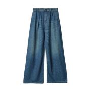 Denim jeans med frynset etiket