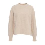 Beige Uld Pullover Strikvarer AW24