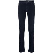 Blå Straight Stretch Jeans