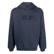 Blå Logo Hoodie Sweater Casual Stil