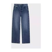 Marineblå High Waist Loose Fit Jeans