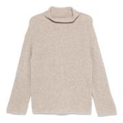 Khaki Melange Turtleneck Sweater