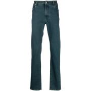 Blå Straight Jeans Casual Stil