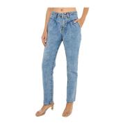 Blå Marmor High Waist Jeans