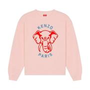 Pink Varsity Jungle Grafisk Sweatshirt