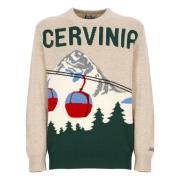 Beige Uldblanding Crewneck Sweater