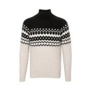 Intarsia Strik Roll Neck Sweater