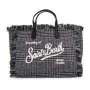 Tweed Shopper Taske med Frynser