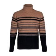 Stribet uld og bomuld sweater