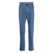 Elegant Blå Straight Jeans med 5 Lommer