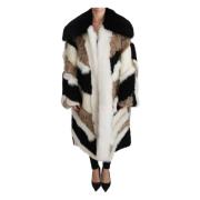 Luksus Multifarvet Shearling Cape Coat