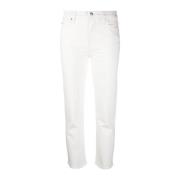 Hvid Straight Jeans Casual Stil