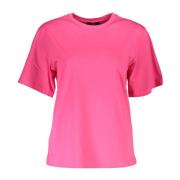 Kortærmet Slim Fit Rund Hals T-Shirt Pink