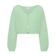 Mohair Cropped Cardigan Mint Green