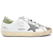 Hvide Croco Print Sneakers med Krystalstjerne