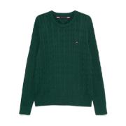 Grøn Kabelstrik Sweater