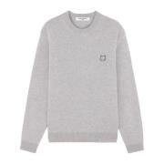 Melange uld sweater med Foxy patch