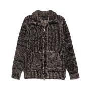 Chunky Ribbed Knit Zip Jacket