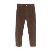 Brun Corduroy Bukser med Tapered Ben