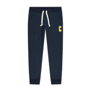 Rib manchet sweatpants i marineblå