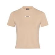 Beige Bomuld T-shirt Gros Grain