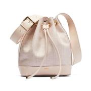 Stilfuld Bucket Bag med Gyldent Logo