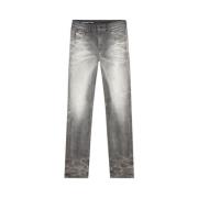 Slim Fit Slidt Lynlås Jeans