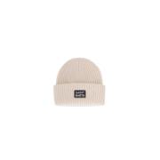 Beige Logo Front Uldblanding Hat