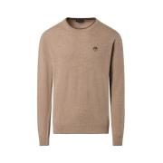 Beige Sweater med Kontrast Trim