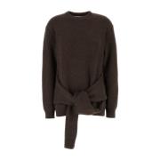 Brun Melange Oversize Nylon Sweater