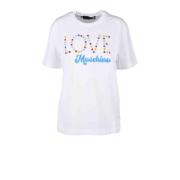 Hvid Bomuld T-Shirt, Love Moschino Kollektion