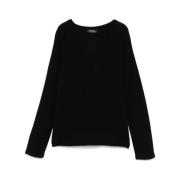 Grå Uld-Kashmir Crew Neck Sweater