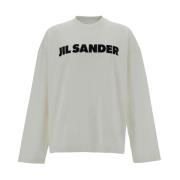 Hvid Crewneck T-shirt med Logo Print