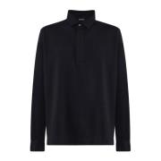 Navy Polo Sweater med knapper