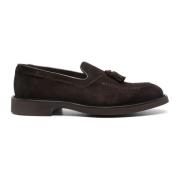 Brune Ruskind Loafers med Frynser