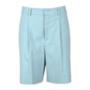 Linned Bomuld Bermuda Shorts