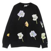 Blomstret Crewneck Sweatshirt Sort