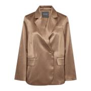 Satin Blazer Indian Tan