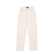 Ecru Denim Wide Leg Jeans