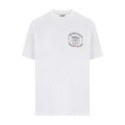 Sporty hvid bomuld Jersey T-shirt