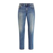 Denim Jeans med Placca Lomme