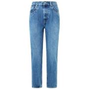 Slim Fit Højtaljet 5-Lomme Denim