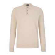 Lys beige uld sweater polo stil