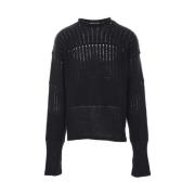 Sort Oversize Ribstrikket Sweater