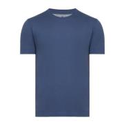 Indigo Blå Bomulds T-shirt Basic Fit